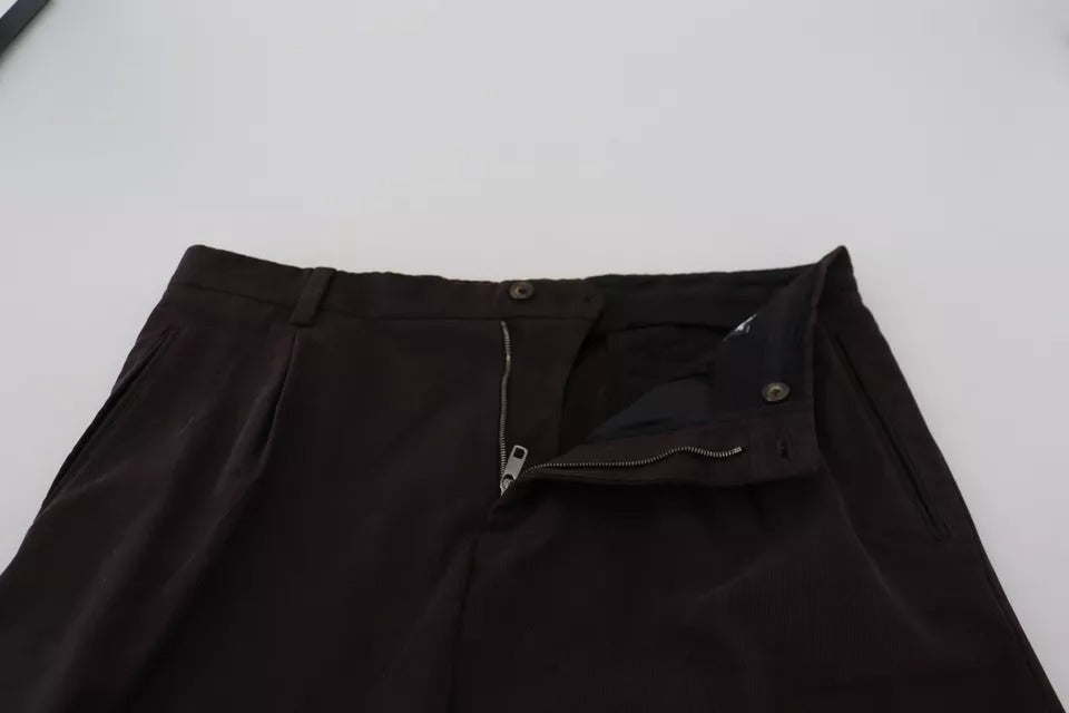 Dolce & Gabbana Brown Skinny Men Cotton Stretch Pants IT50 / L