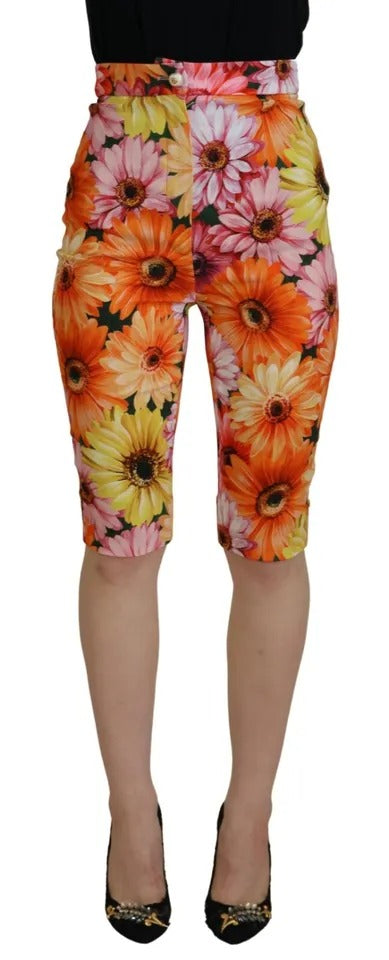 Dolce & Gabbana Multicolor Floral High Waist Cropped  Pants IT40 | S