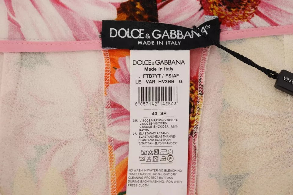 Dolce & Gabbana Multicolor Floral High Waist Cropped  Pants IT40 | S