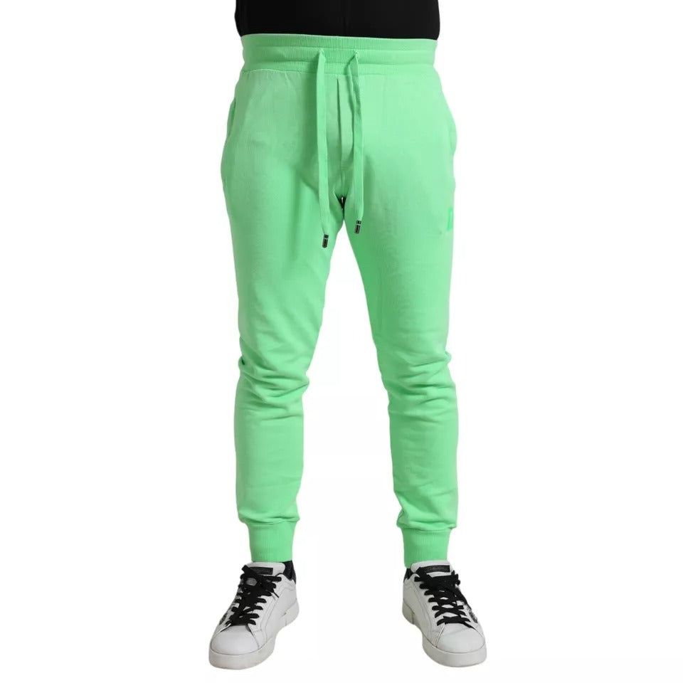 Dolce & Gabbana Neon Green Cotton Stretch Jogger Sweatpants Pants IT46 / S