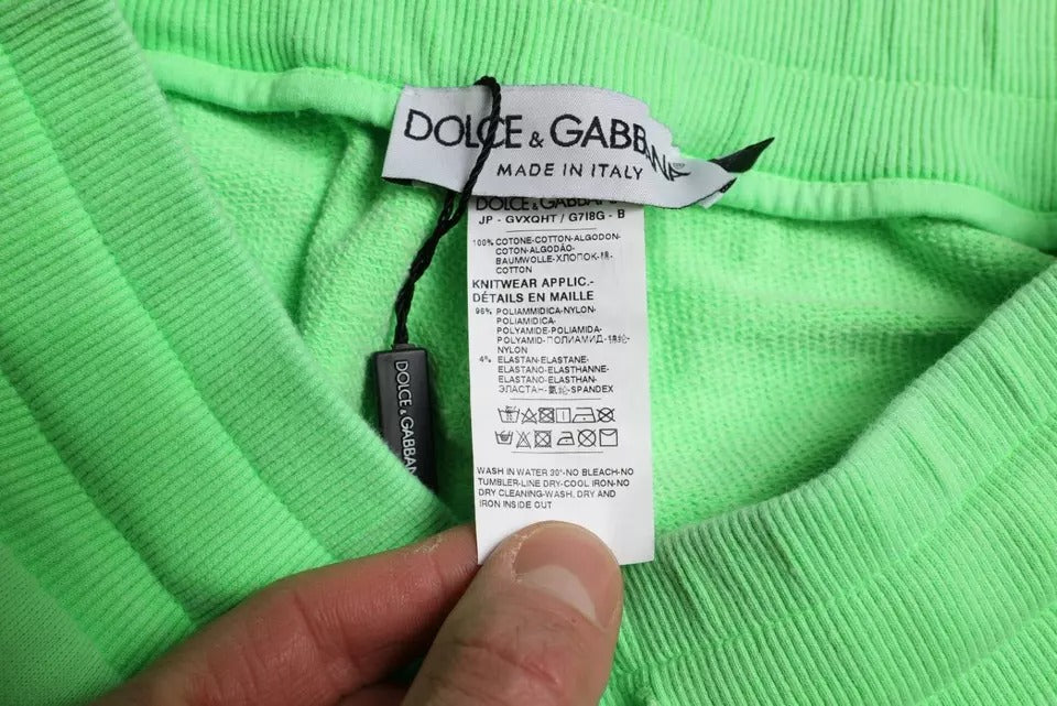 Dolce & Gabbana Neon Green Cotton Stretch Jogger Sweatpants Pants IT46 / S