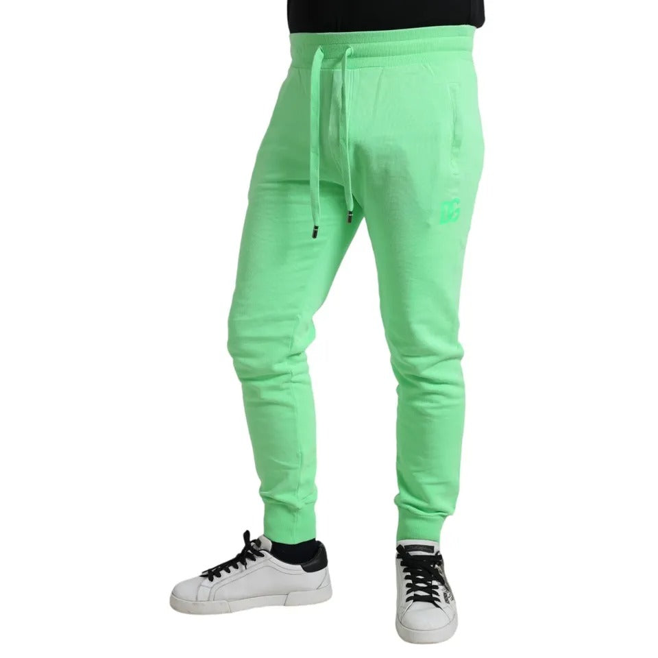 Dolce & Gabbana Neon Green Cotton Stretch Jogger Sweatpants Pants IT46 / S