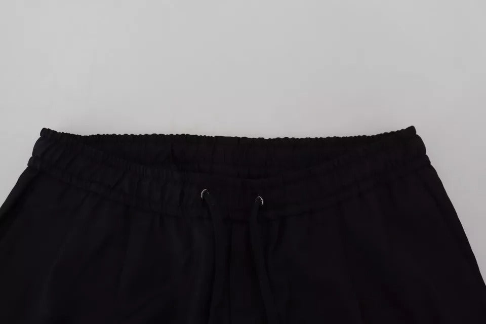 Dolce & Gabbana Black Jogger Jogging Wool Pants IT52 / L