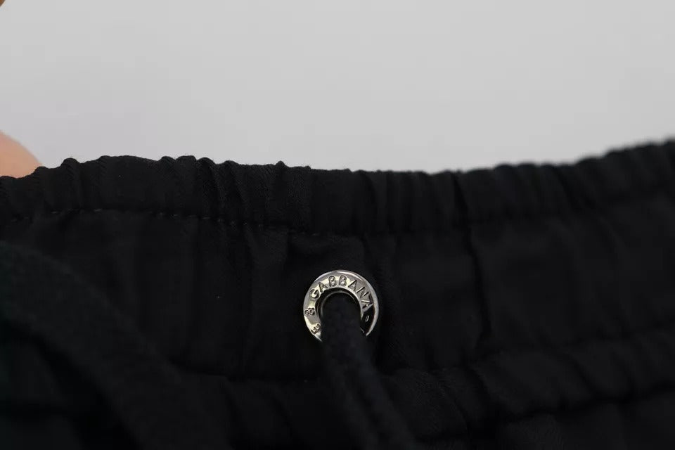 Dolce & Gabbana Black Jogger Jogging Wool Pants IT52 / L