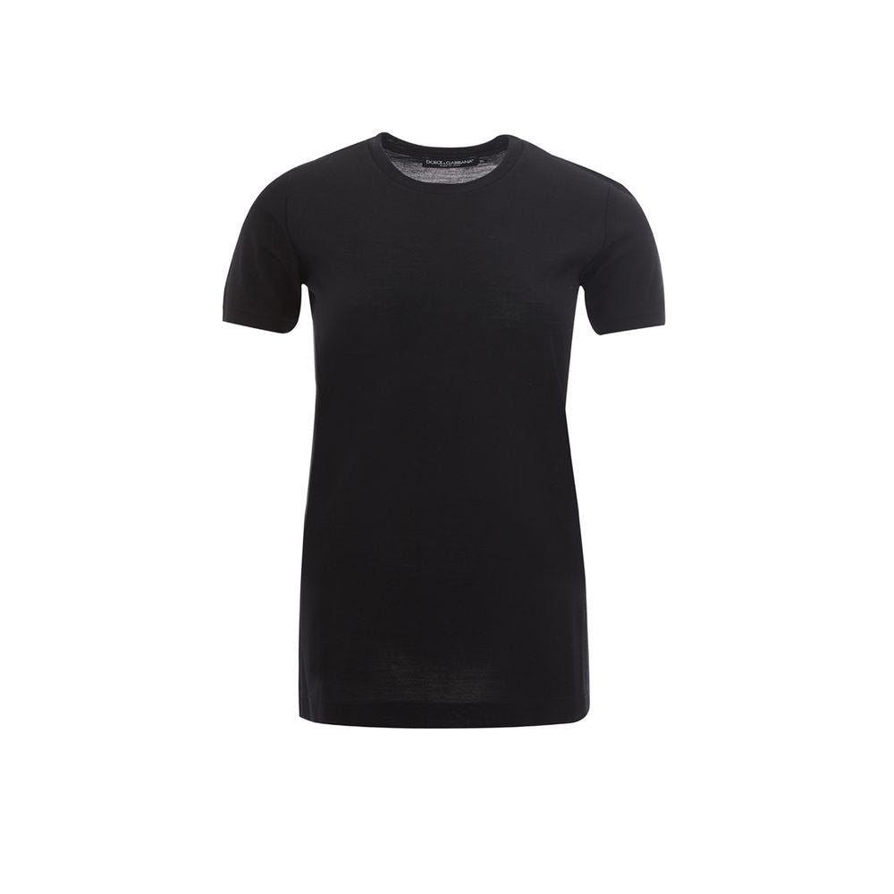 Dolce & Gabbana Black Cotton Tops & T-Shirt IT44 / L