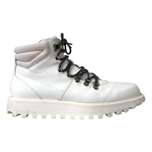 Dolce & Gabbana White Vulcano Trekking Ankle Boots Men Shoes EU43 / US10