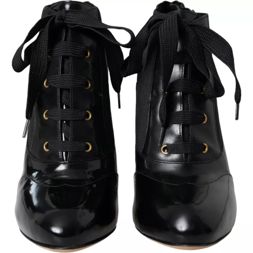 Dolce & Gabbana Black Jersey Stretch Ankle Boots Shoes EU39 / US8.5