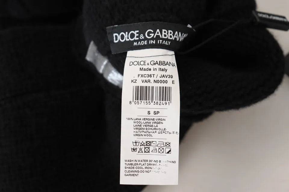 Dolce & Gabbana Black Wool Knit Calf Long Women Accessory Socks SIZE S