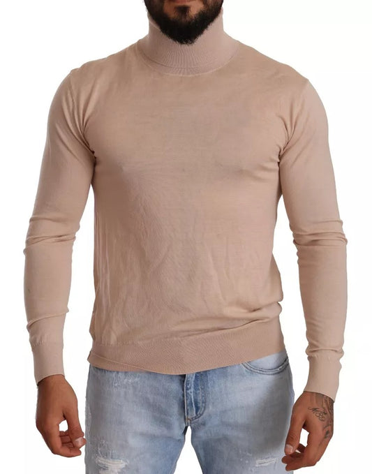 Dolce & Gabbana Beige Cashmere Turtleneck Pullover Sweater IT50 / L