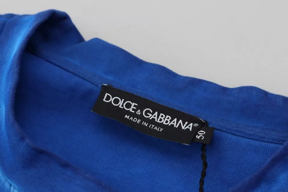 Dolce & Gabbana Blue DGWAY Cotton Crewneck Pullover Sweater IT50 / L