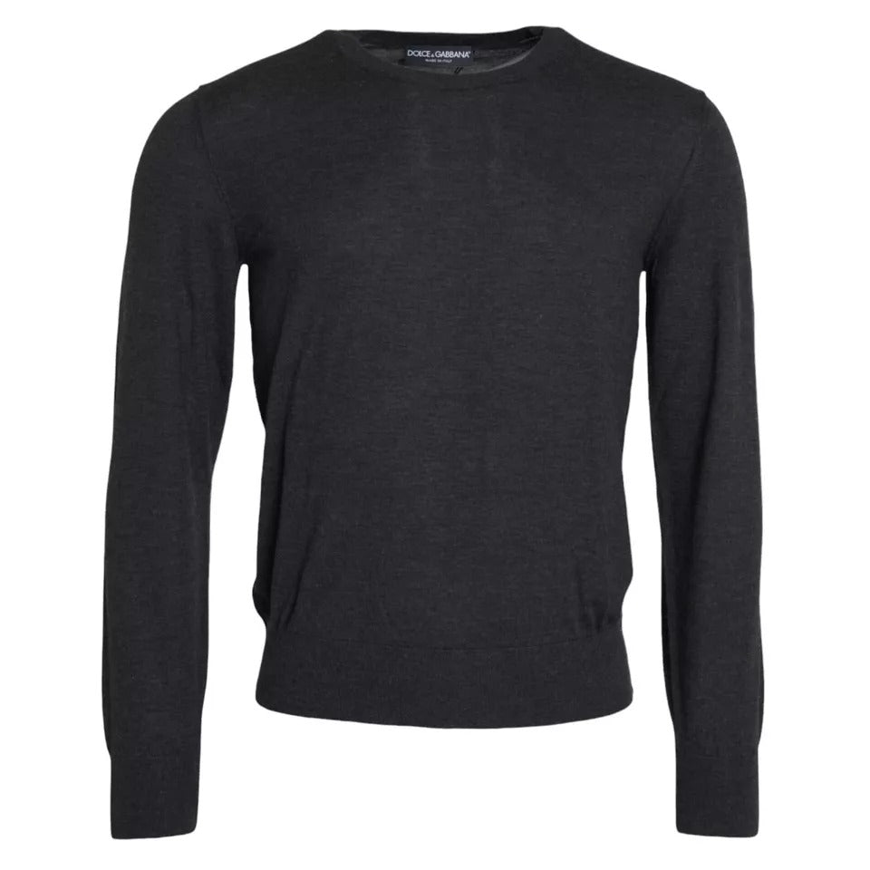 Dolce & Gabbana Dark Gray Cashmere Crewneck Pullover Sweater IT46 / S