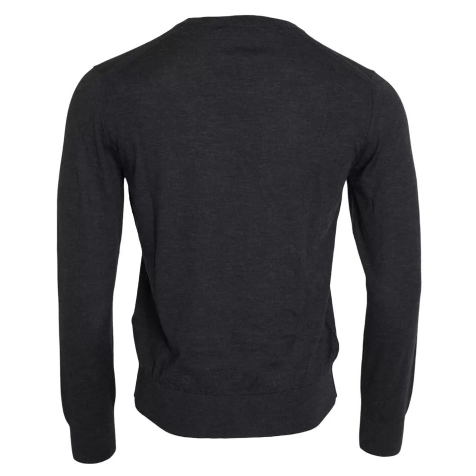 Dolce & Gabbana Dark Gray Cashmere Crewneck Pullover Sweater IT46 / S