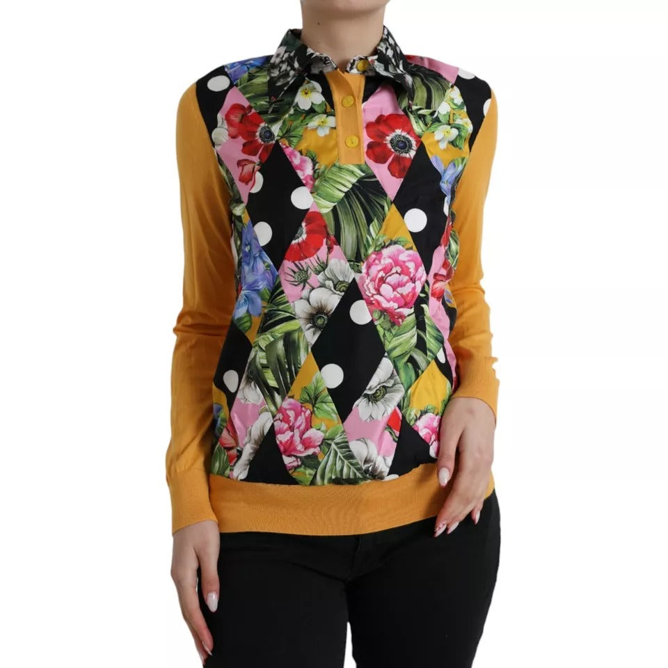 Dolce & Gabbana Multicolor Patchwork Cashmere Henley Sweater IT40 | S