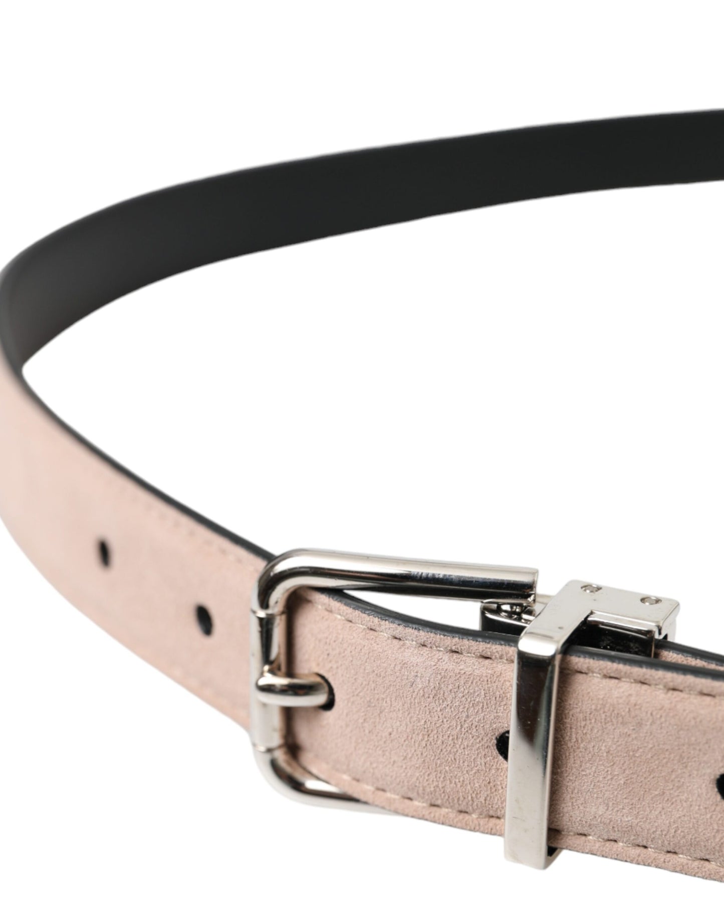 Dolce & Gabbana Beige Suede Leather Silver Buckle Belt Men 105CM / 42 INCH