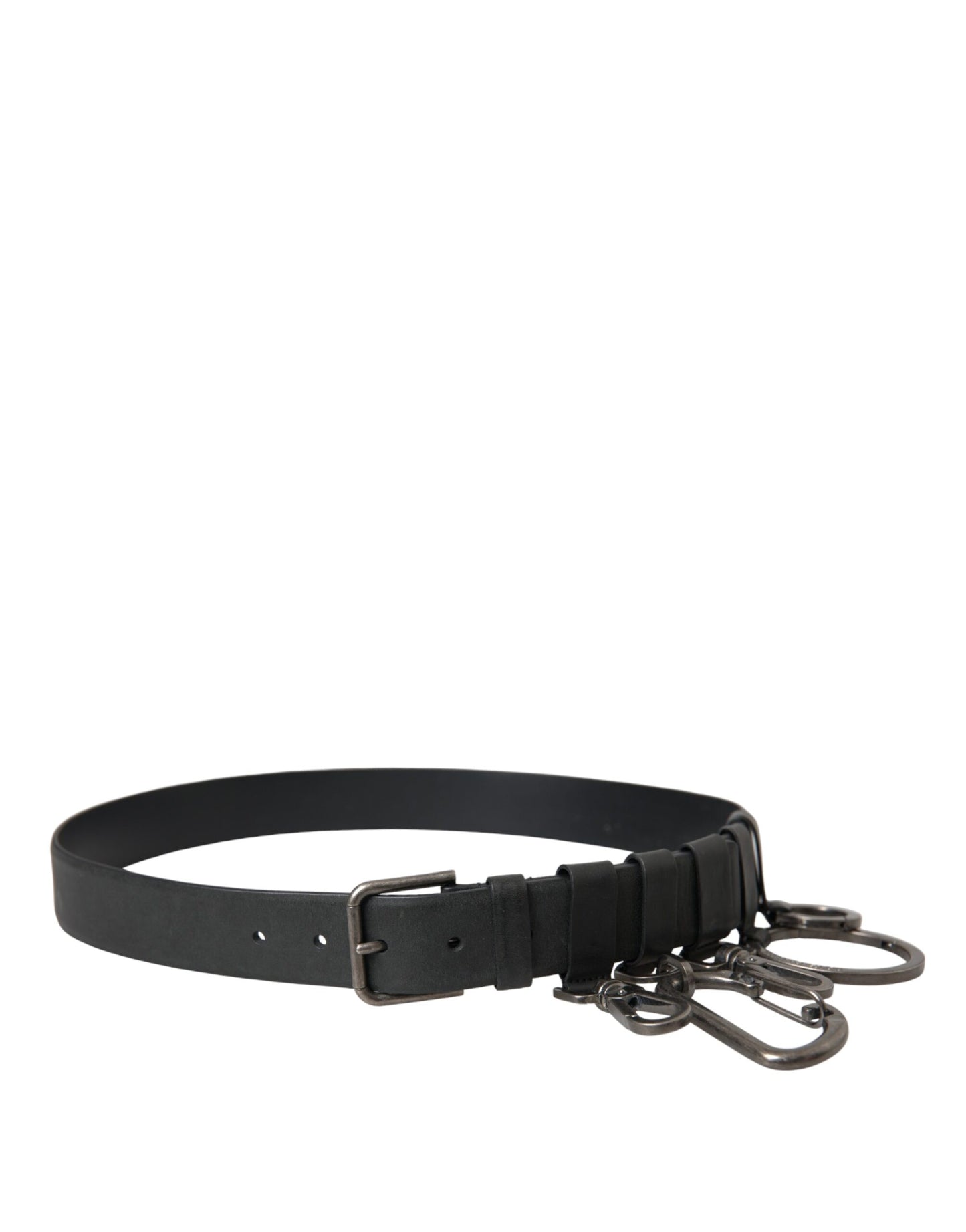 Dolce & Gabbana Black Calf Leather Silver Metal Buckle Belt 90 CM / 36 INCHES