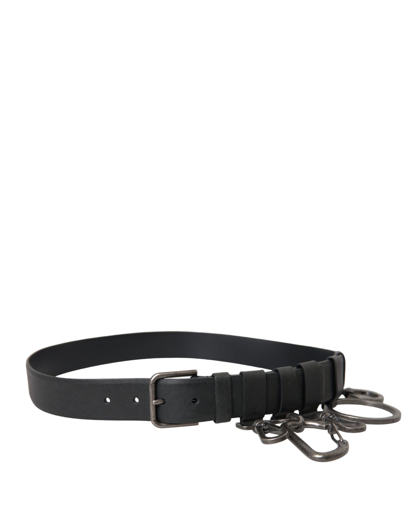 Dolce & Gabbana Black Calf Leather Silver Metal Buckle Belt 90 CM / 36 INCHES