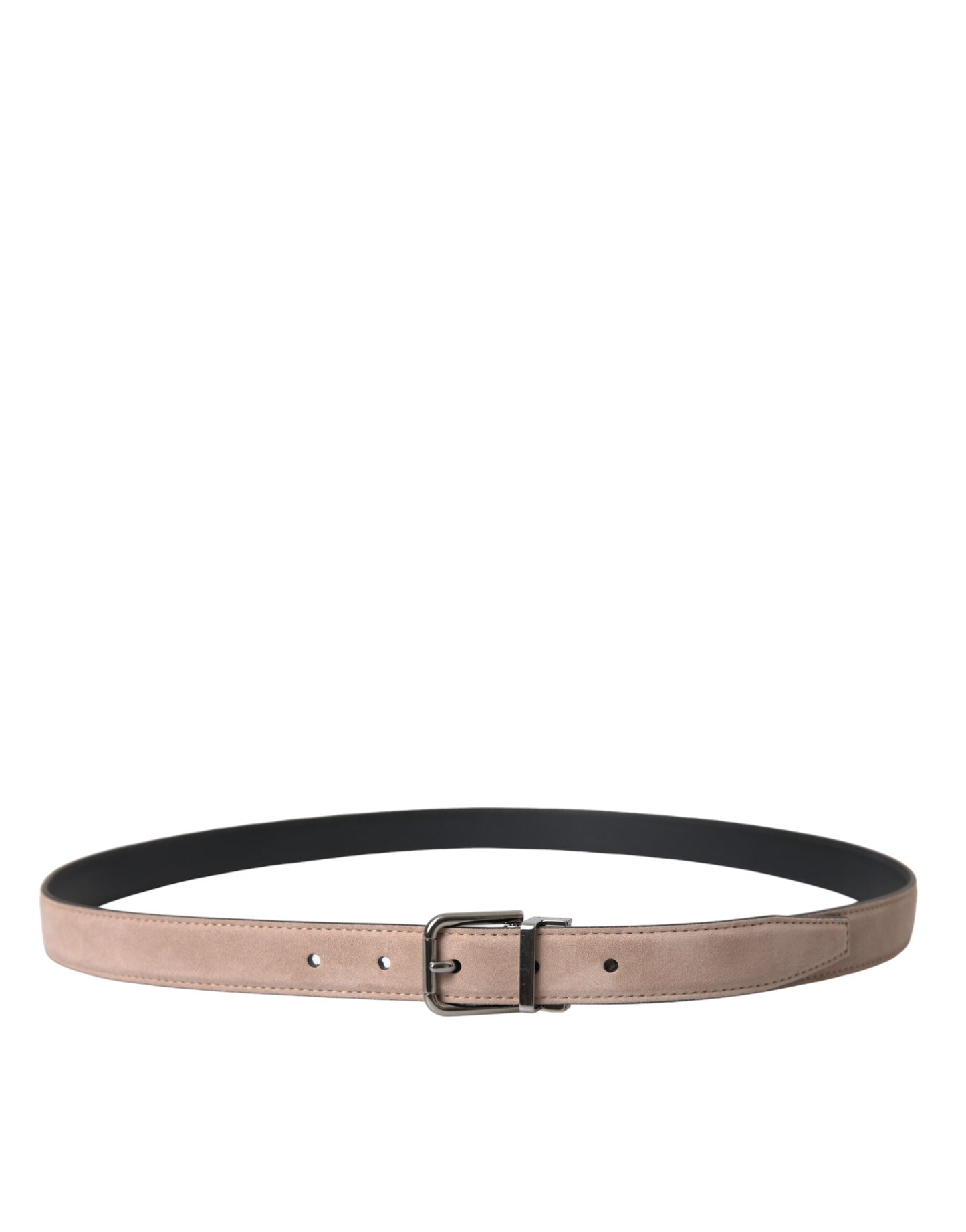 Dolce & Gabbana Beige Suede Leather Silver Buckle Belt Men 105 CM / 42 INCH