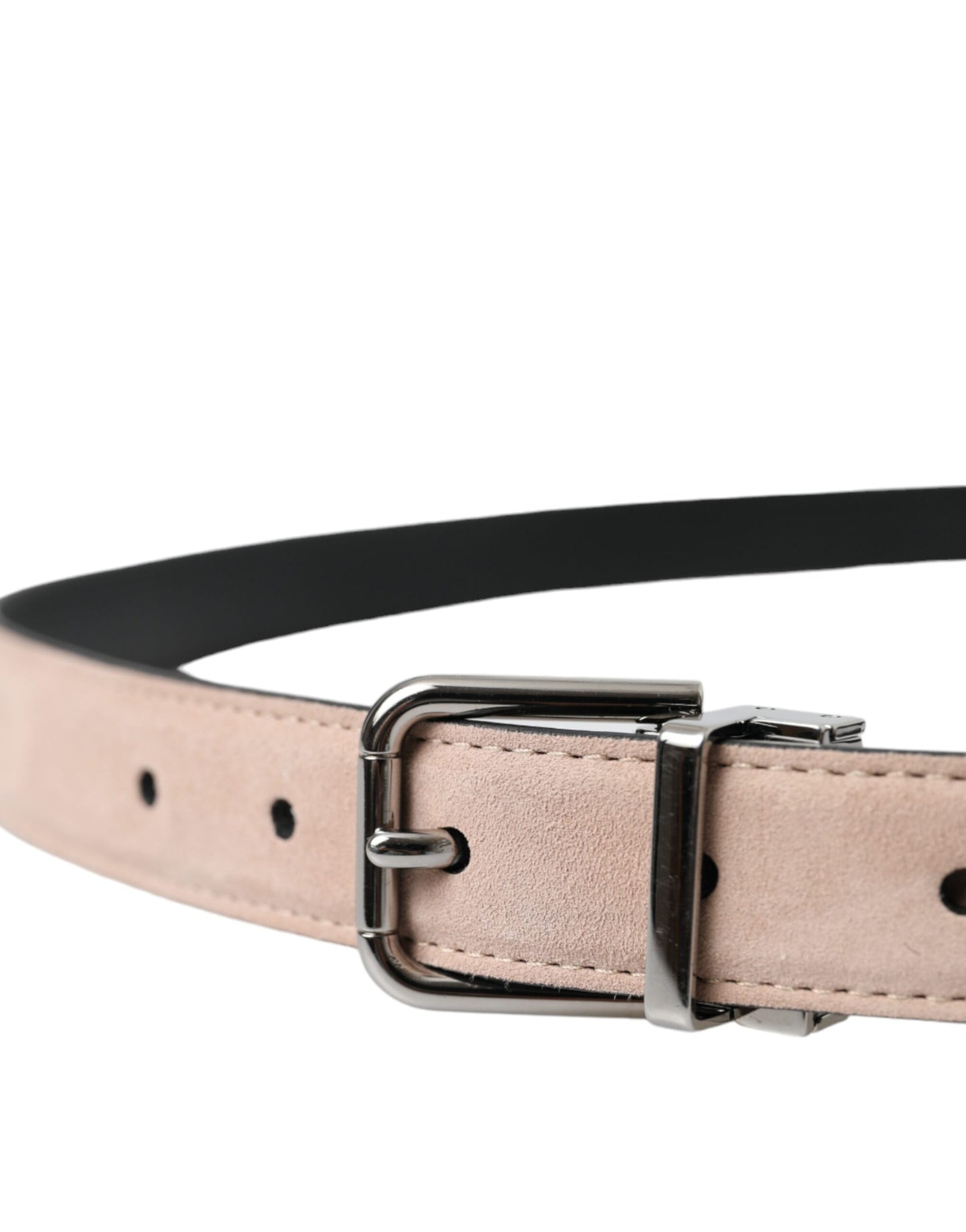 Dolce & Gabbana Beige Suede Leather Silver Buckle Belt Men 105 CM / 42 INCH