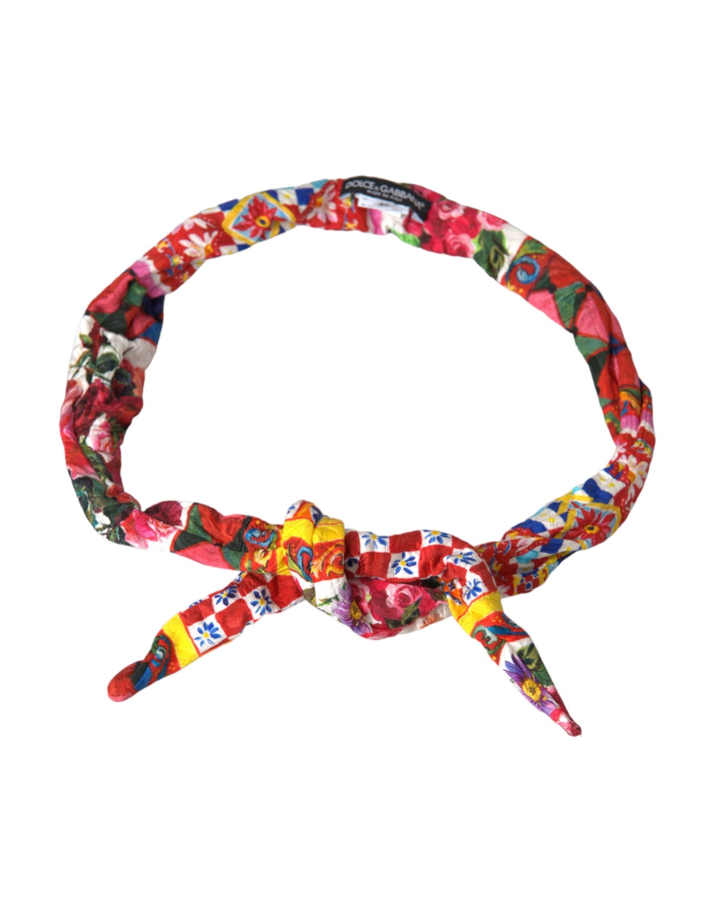 Dolce & Gabbana Multicolor Carretto Print Waist Belt IT40 | S