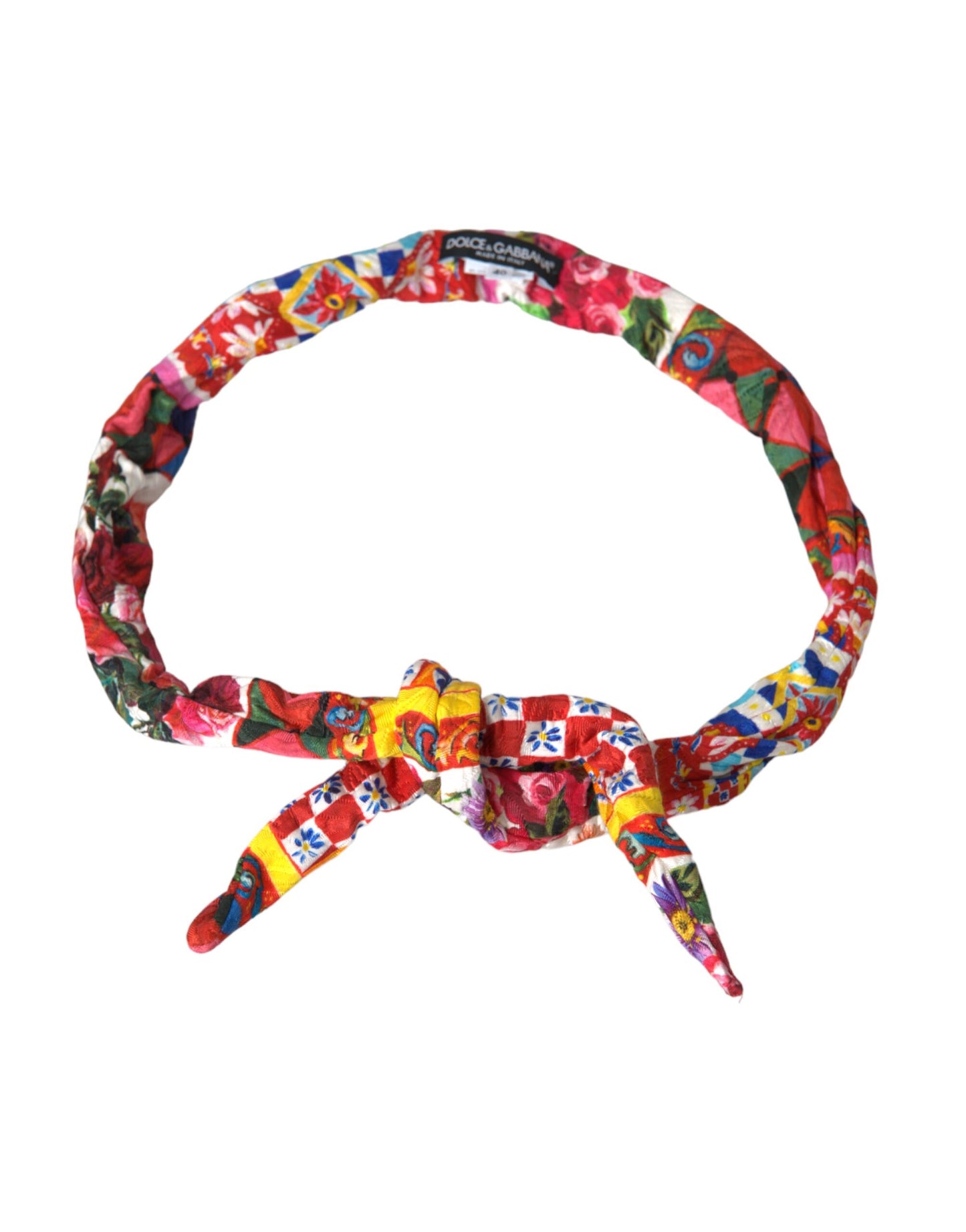 Dolce & Gabbana Multicolor Carretto Print Waist Belt IT40 | S