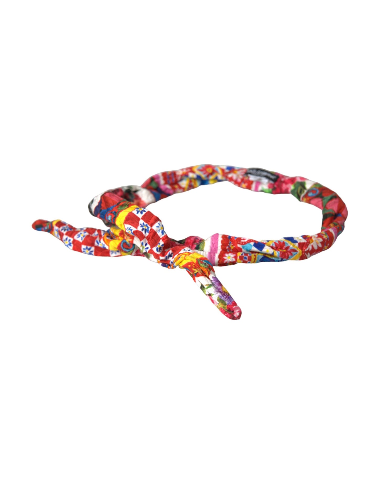 Dolce & Gabbana Multicolor Carretto Print Waist Belt IT40 | S