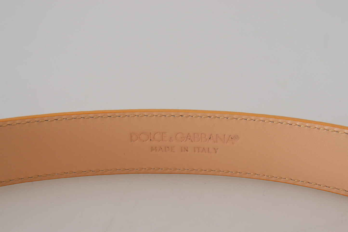 Dolce & Gabbana Beige Exotic Leather Gold Metal Buckle Belt 75CM / 30 INCHES