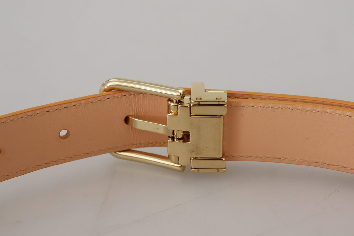 Dolce & Gabbana Beige Exotic Leather Gold Metal Buckle Belt 75CM / 30 INCHES