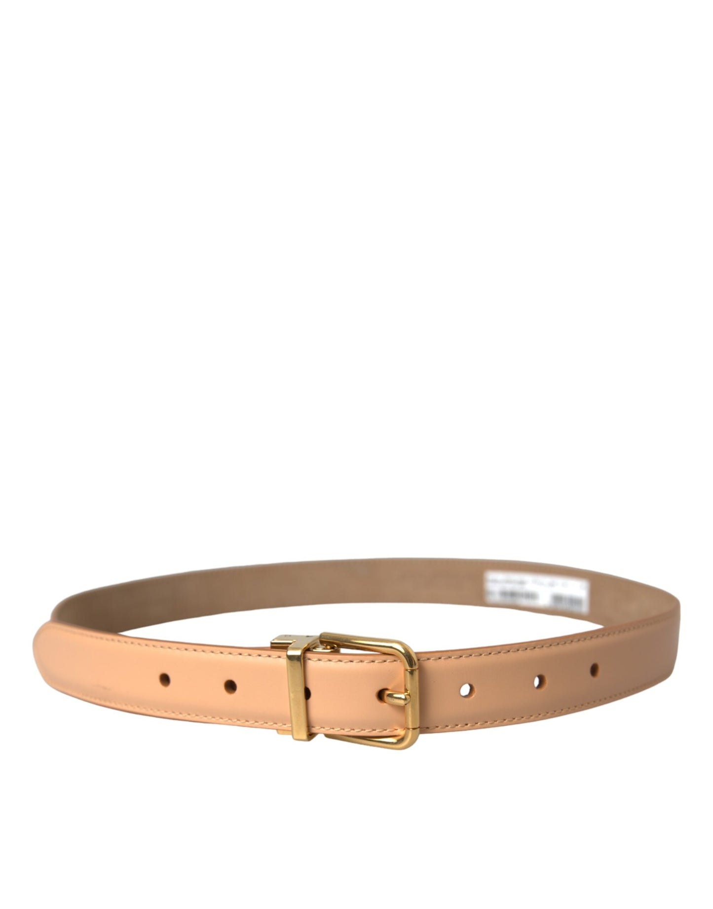 Dolce & Gabbana Beige Calfskin Leather Gold Metal Buckle Belt 80CM / 32 INCHES