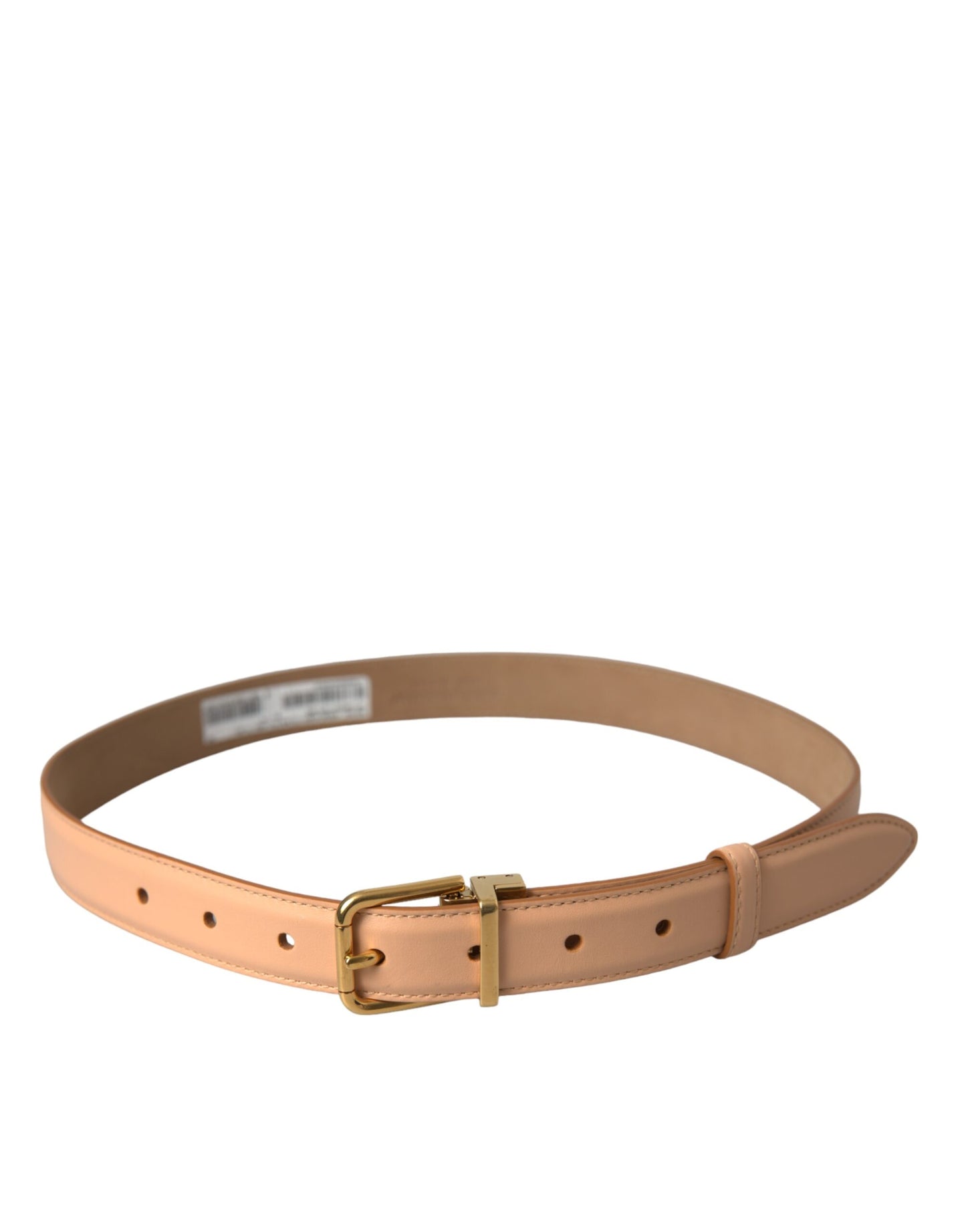 Dolce & Gabbana Beige Calfskin Leather Gold Metal Buckle Belt 75CM / 30 INCHES