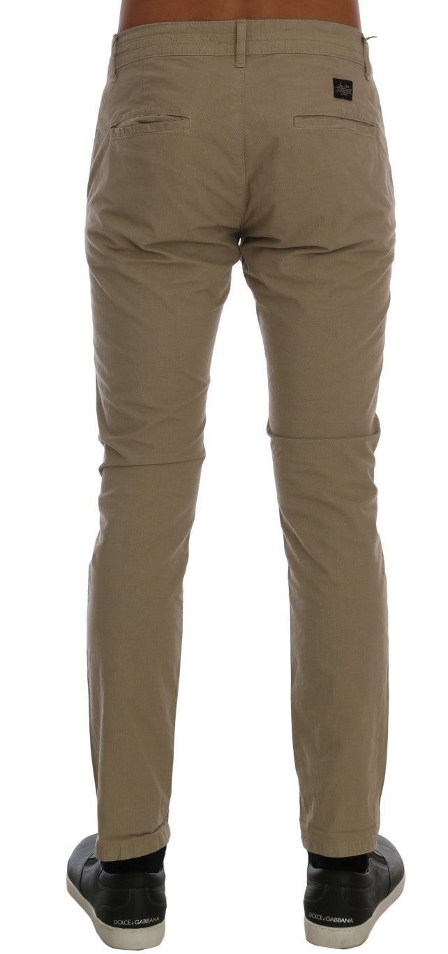 Daniele Alessandrini Beige Slim Fit Chinos for Sophisticated Style W30