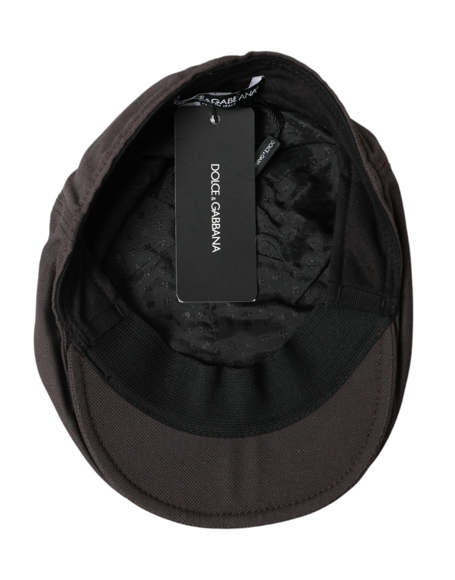 Dolce & Gabbana Brown Nylon Cloth Newsboy Hat Men 58CM / M