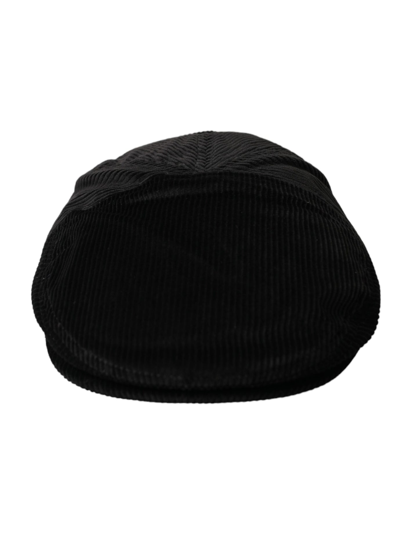 Dolce & Gabbana Black Corduroy Crown Newsboy Hat Men 58CM / M