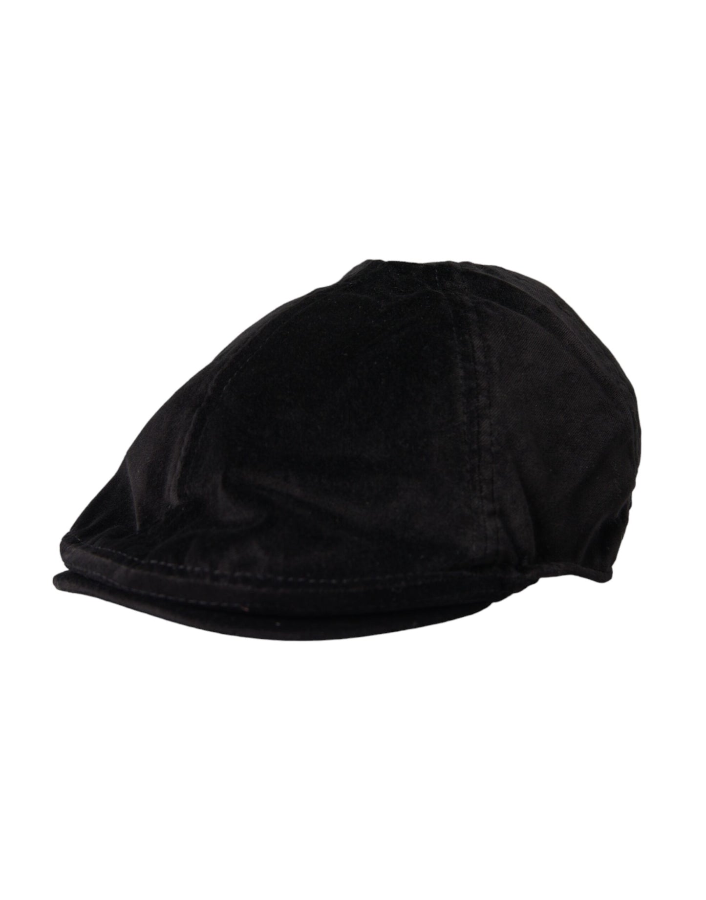 Dolce & Gabbana Black Crown Cotton Newsboy Hat Men 58 CM / M