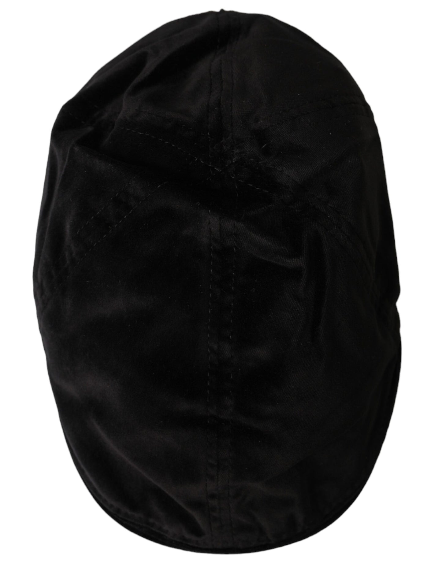 Dolce & Gabbana Black Crown Cotton Newsboy Hat Men 58 CM / M