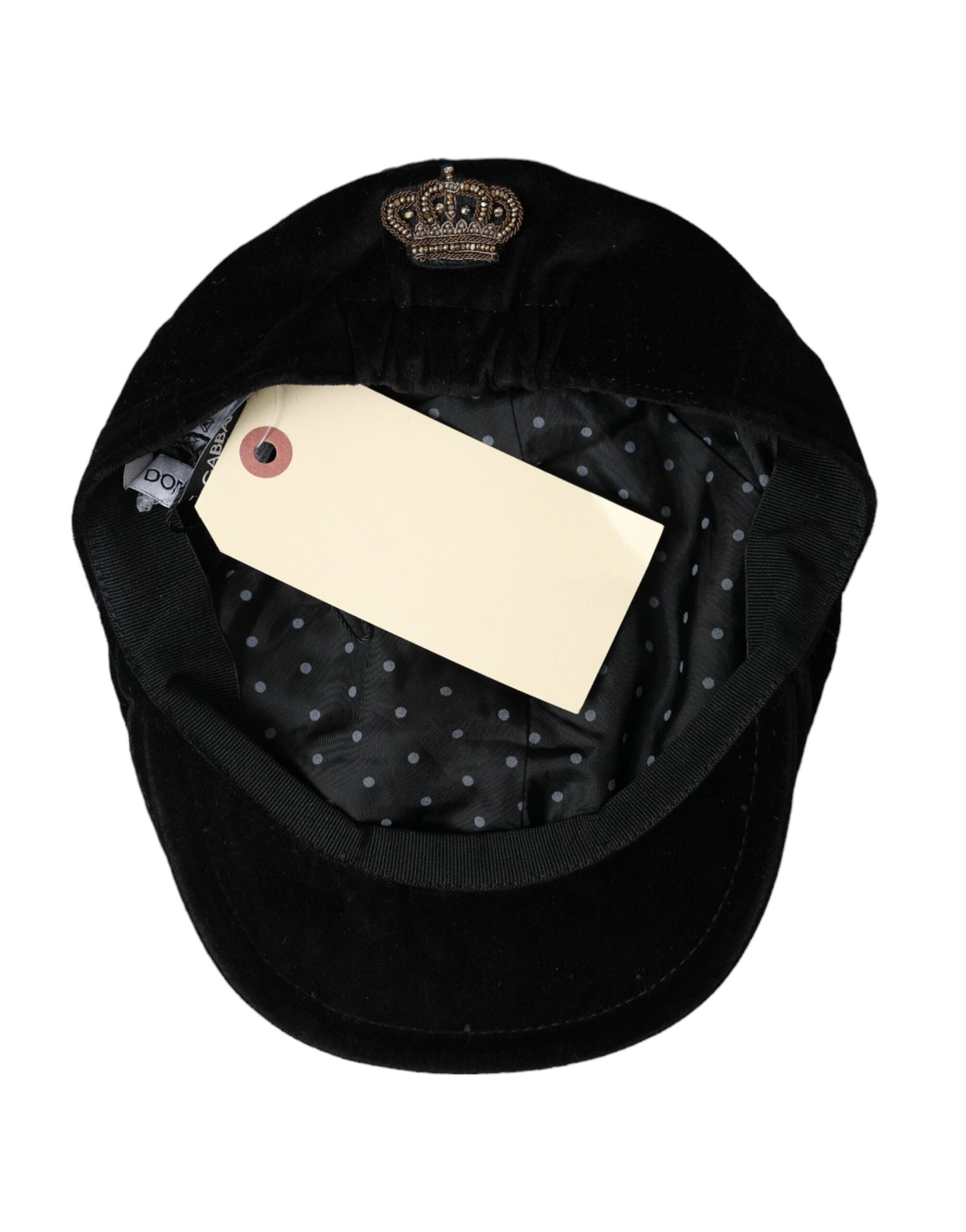 Dolce & Gabbana Black Crown Cotton Newsboy Hat Men 58 CM / M