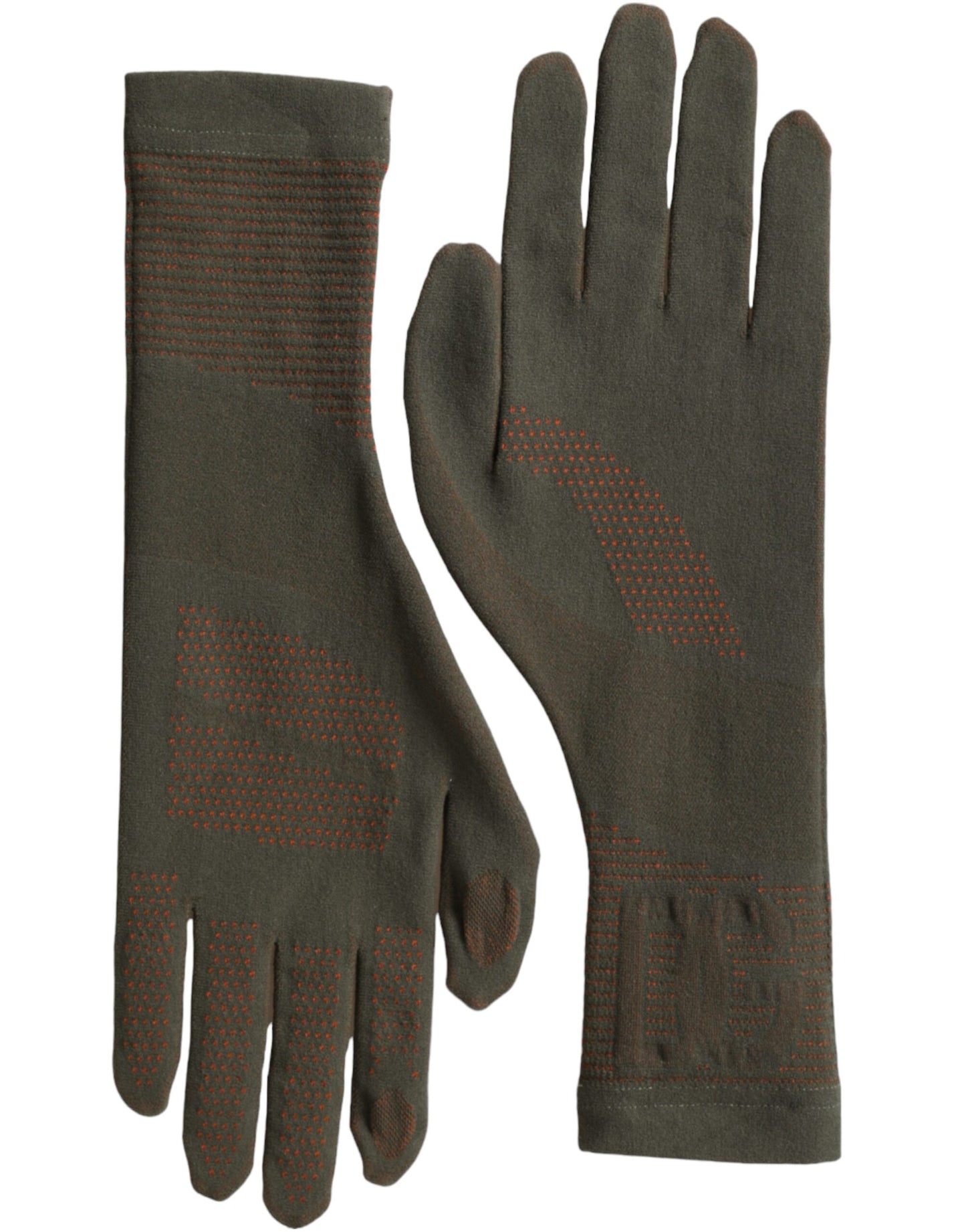 Dolce & Gabbana Brown Cotton Stretch Wrist Length Gloves 7.5 / S