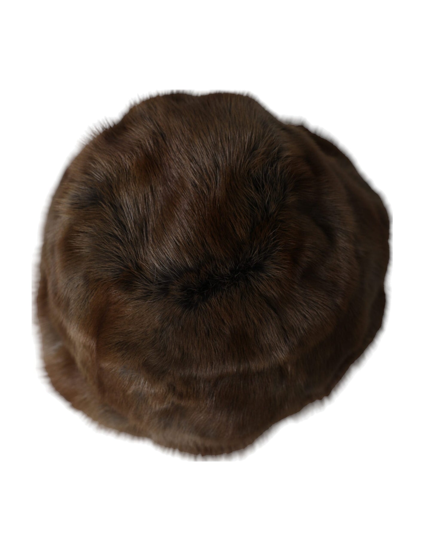 Dolce & Gabbana Brown Weasel Fur Womens Cashmere Hat Beanie 58CM / M