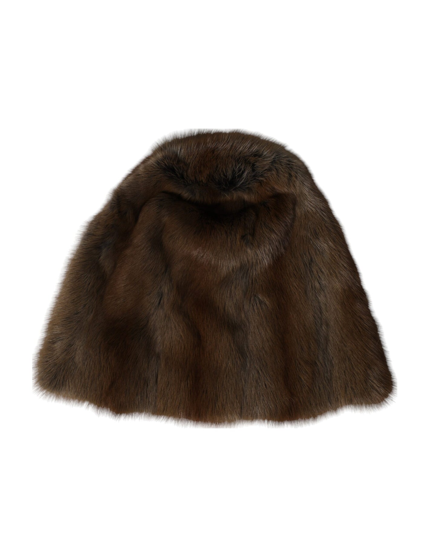 Dolce & Gabbana Brown Weasel Fur Womens Cashmere Hat Beanie 58CM / M