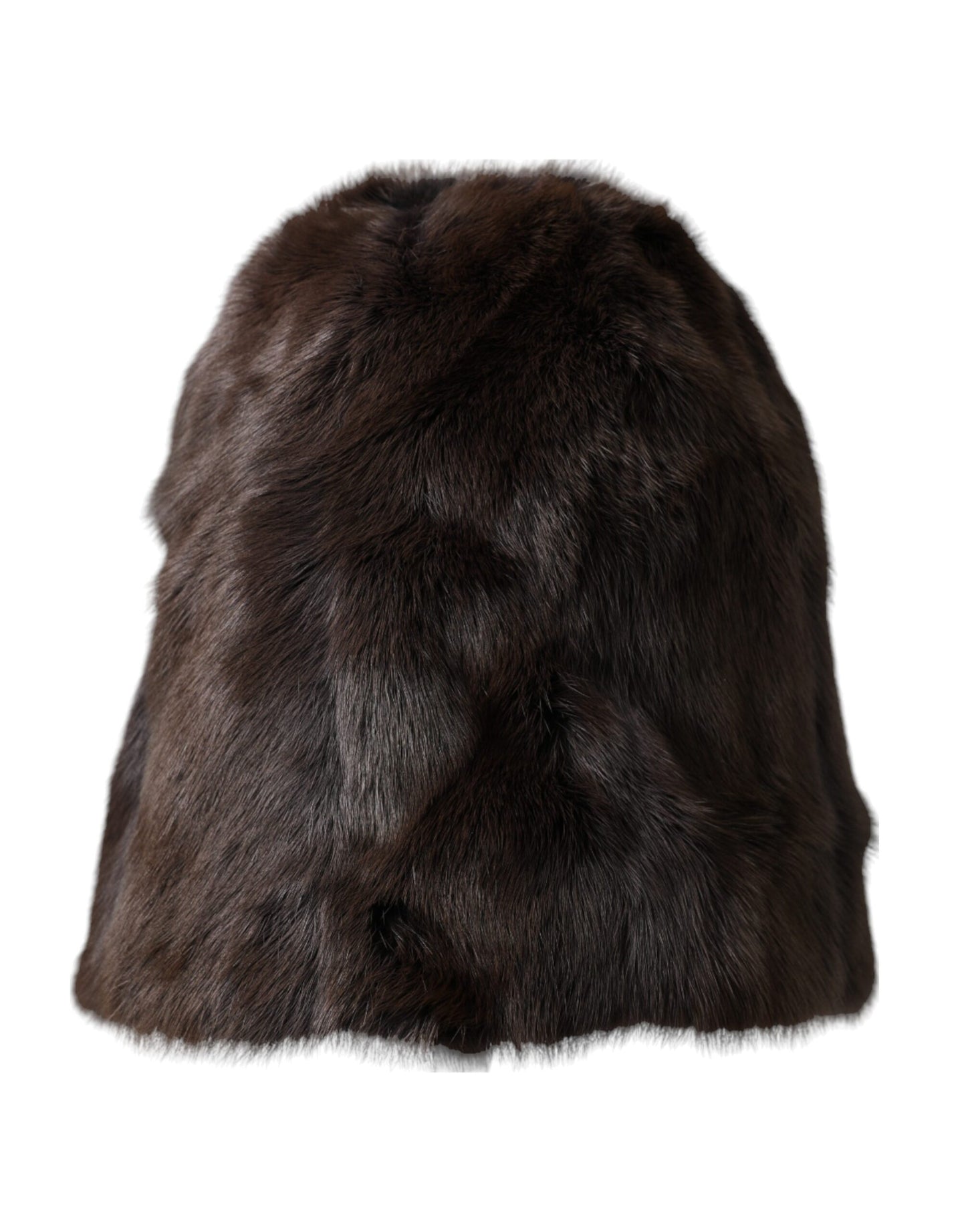 Dolce & Gabbana Brown Weasel Fur Womens Cashmere Hat Beanie 58CM / M