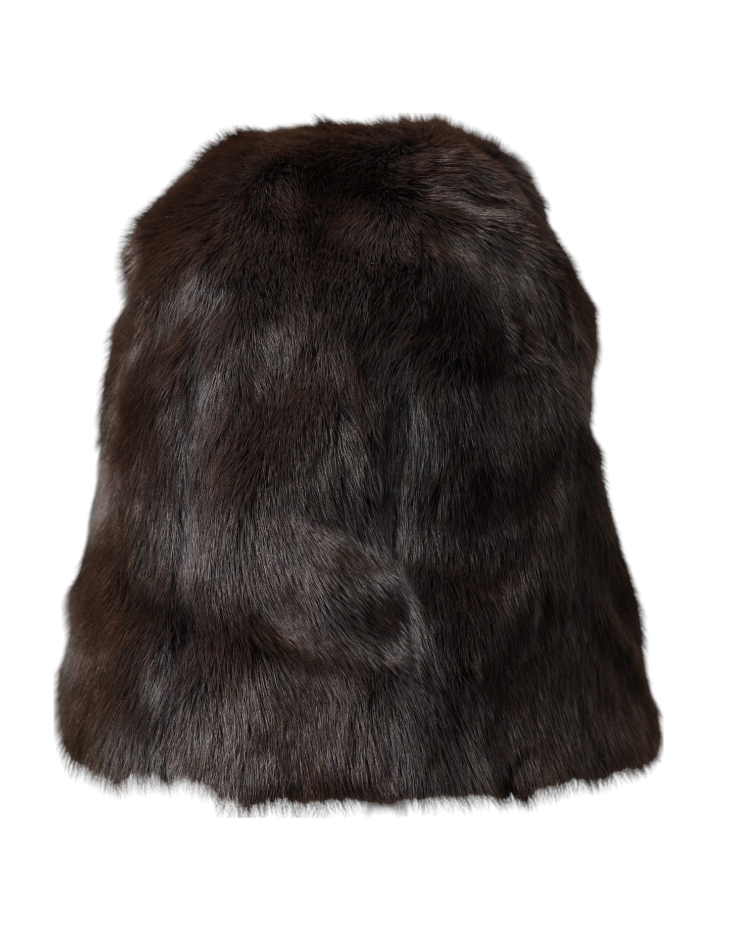 Dolce & Gabbana Brown Weasel Fur Womens Cashmere Hat Beanie 58CM / M