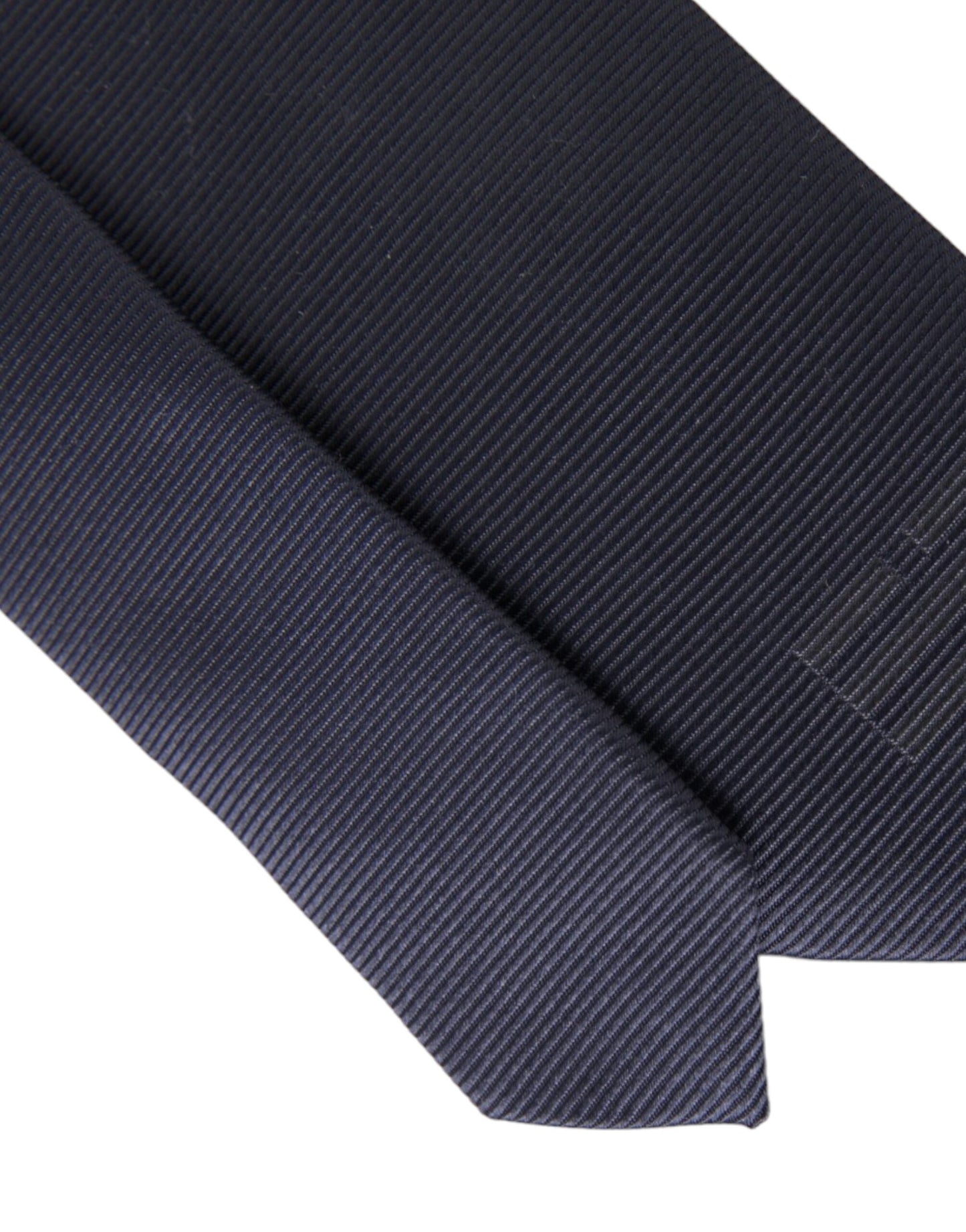 Dolce & Gabbana Blue Solid Silk Adjustable Tie Men