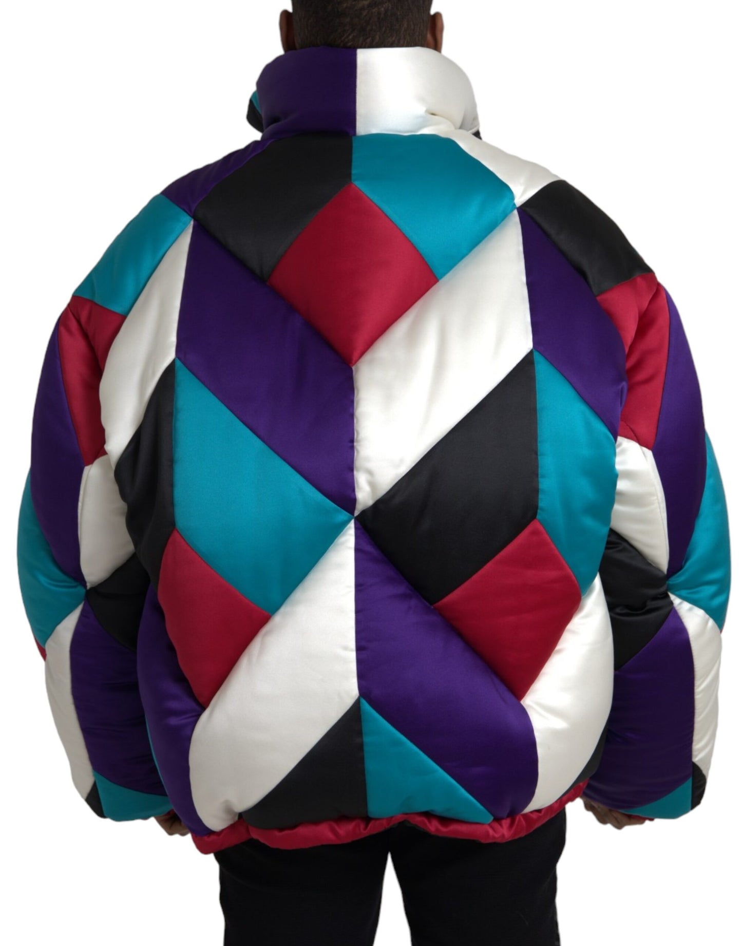 Dolce & Gabbana Multicolor Logo Windbreaker Puffer Jacket IT52 / XL