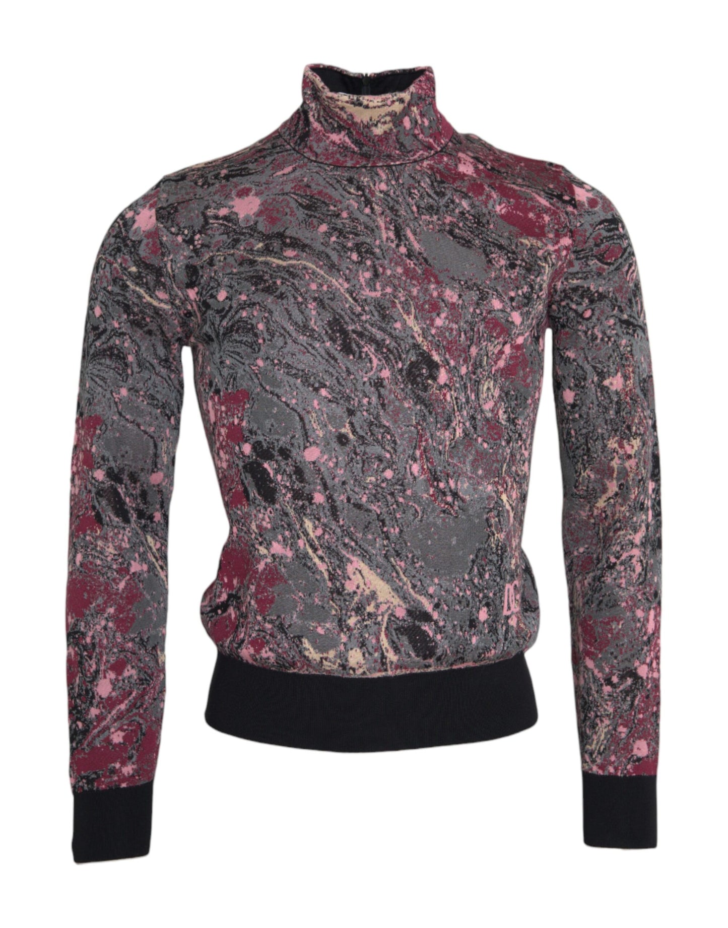 Dolce & Gabbana Multicolor Graphic Turtle Neck Men Sweater IT46 / S