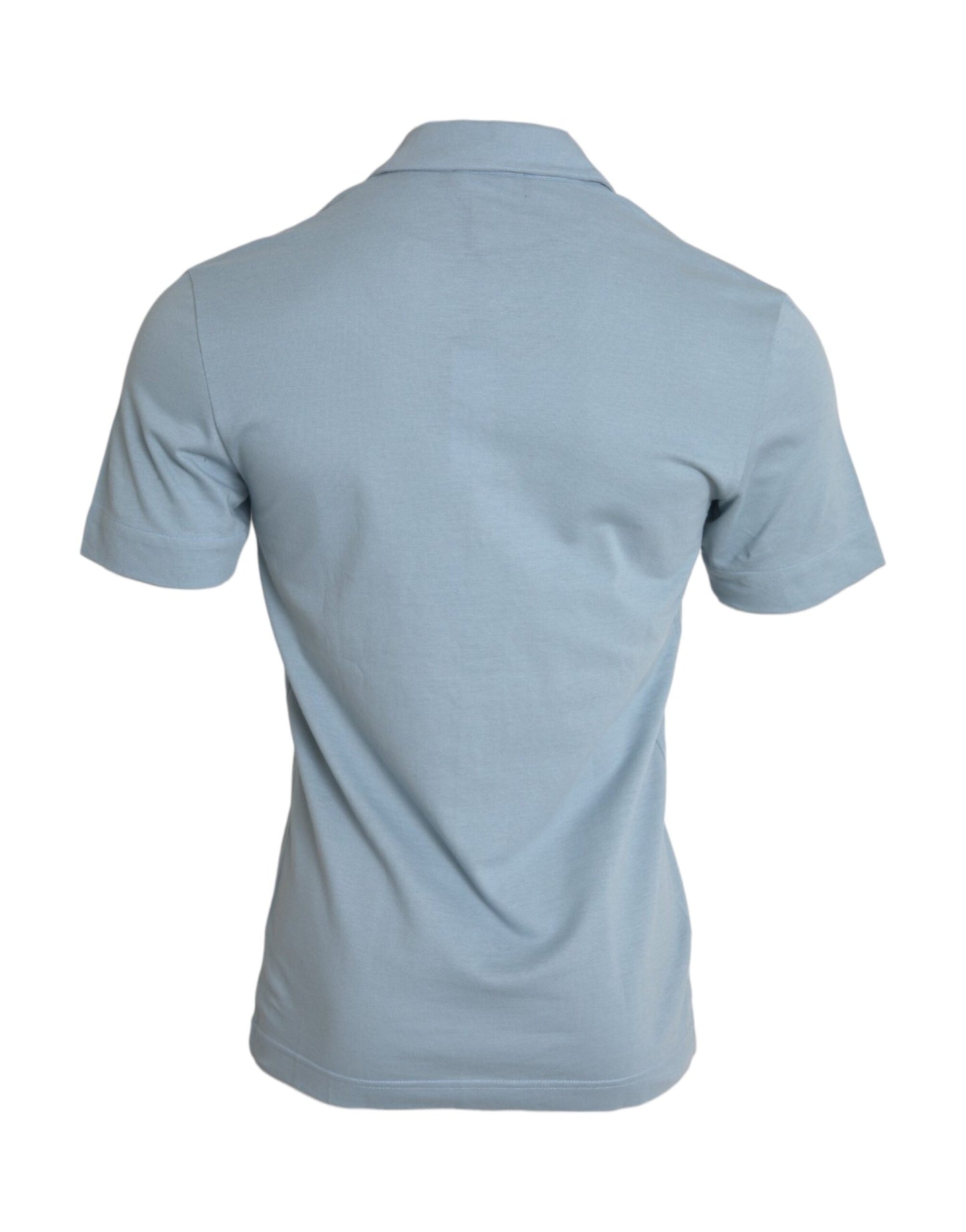 Dolce & Gabbana Light Blue Logo Cotton Collared Polo T-shirt IT44 / XS