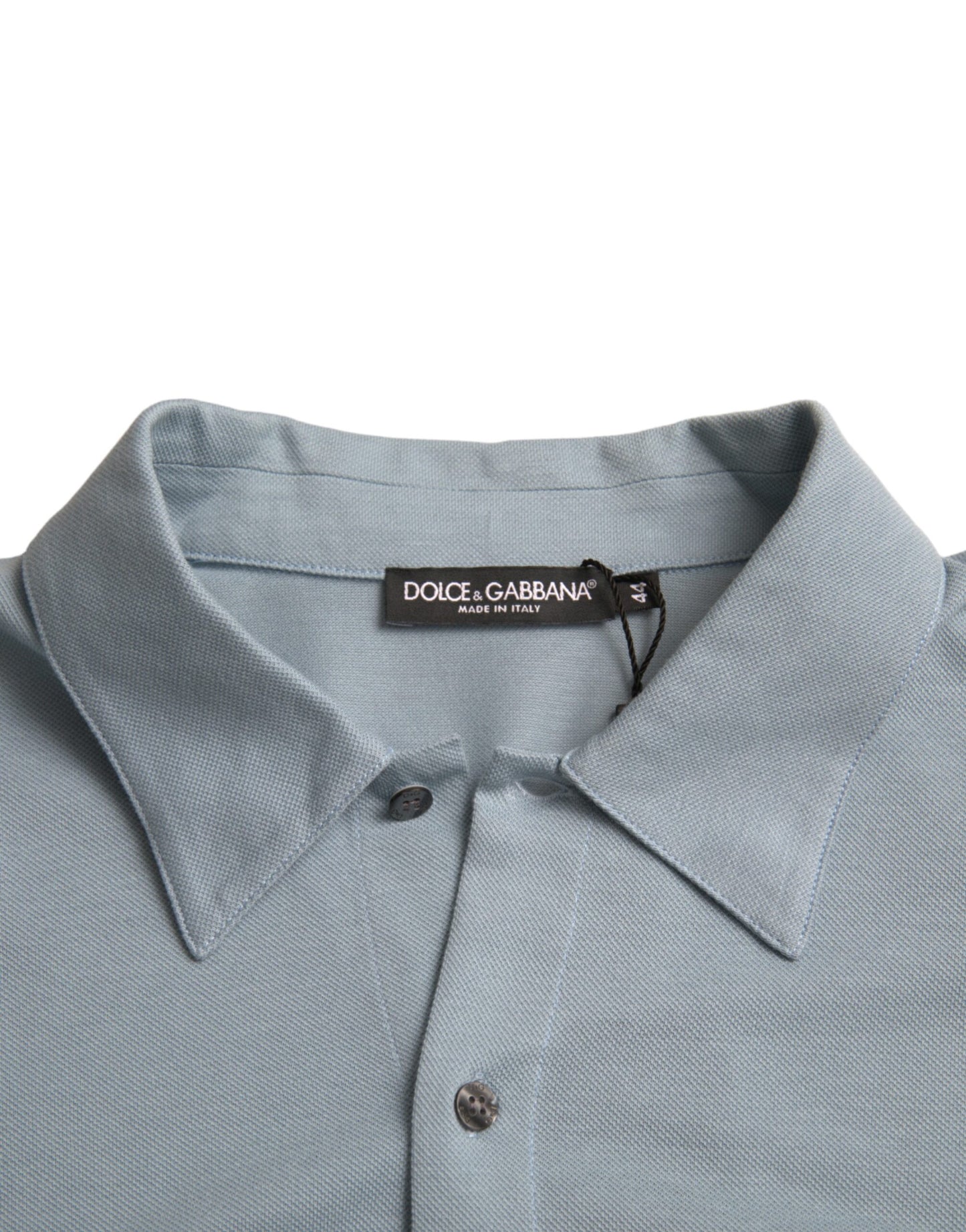 Dolce & Gabbana Light Blue Logo Cotton Collared Polo T-shirt IT44 / XS