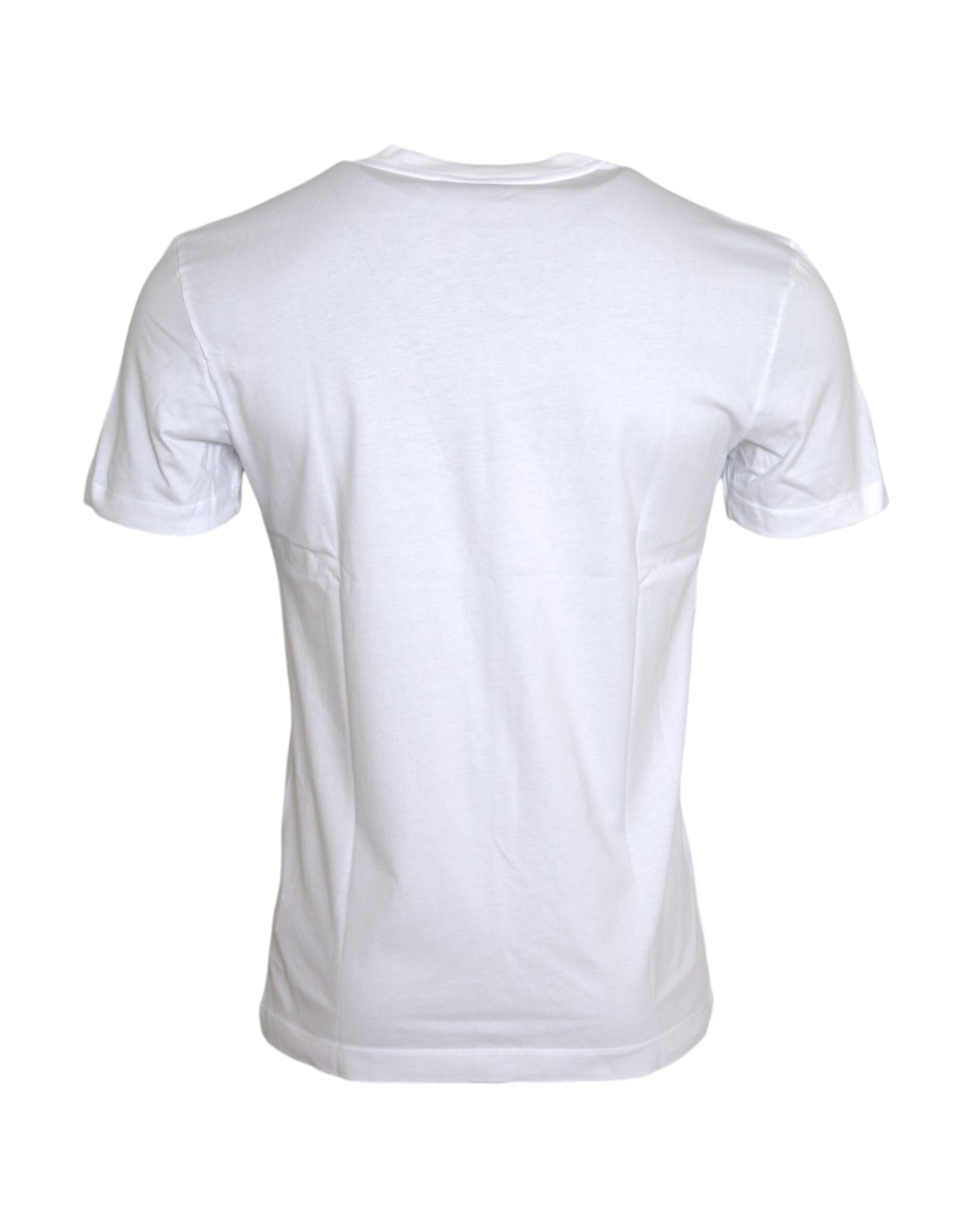 Dolce & Gabbana White Cotton DG Applique Men Casual T-shirt IT50 / L