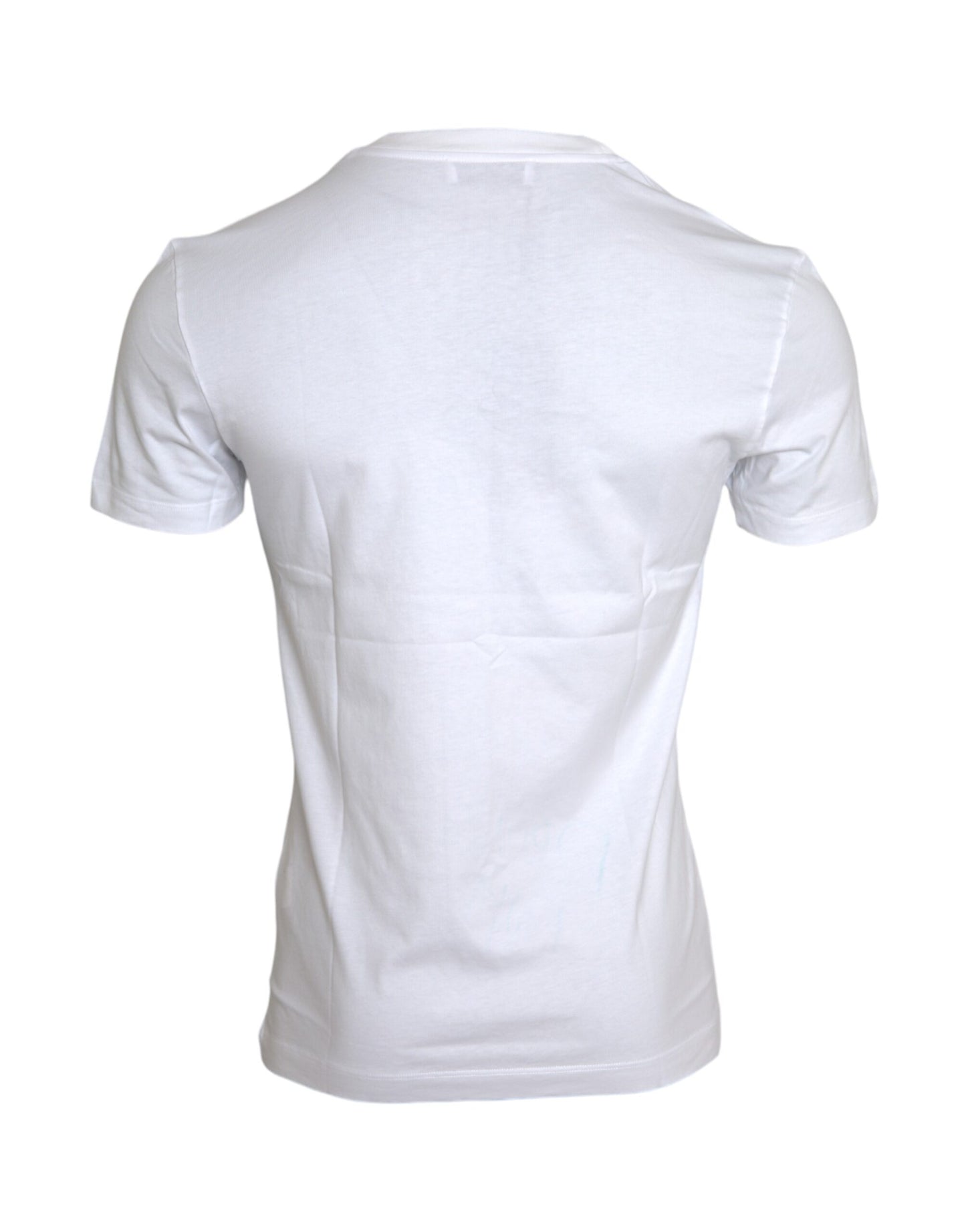 Dolce & Gabbana White Cotton DG Applique Men Casual T-shirt IT46 / S