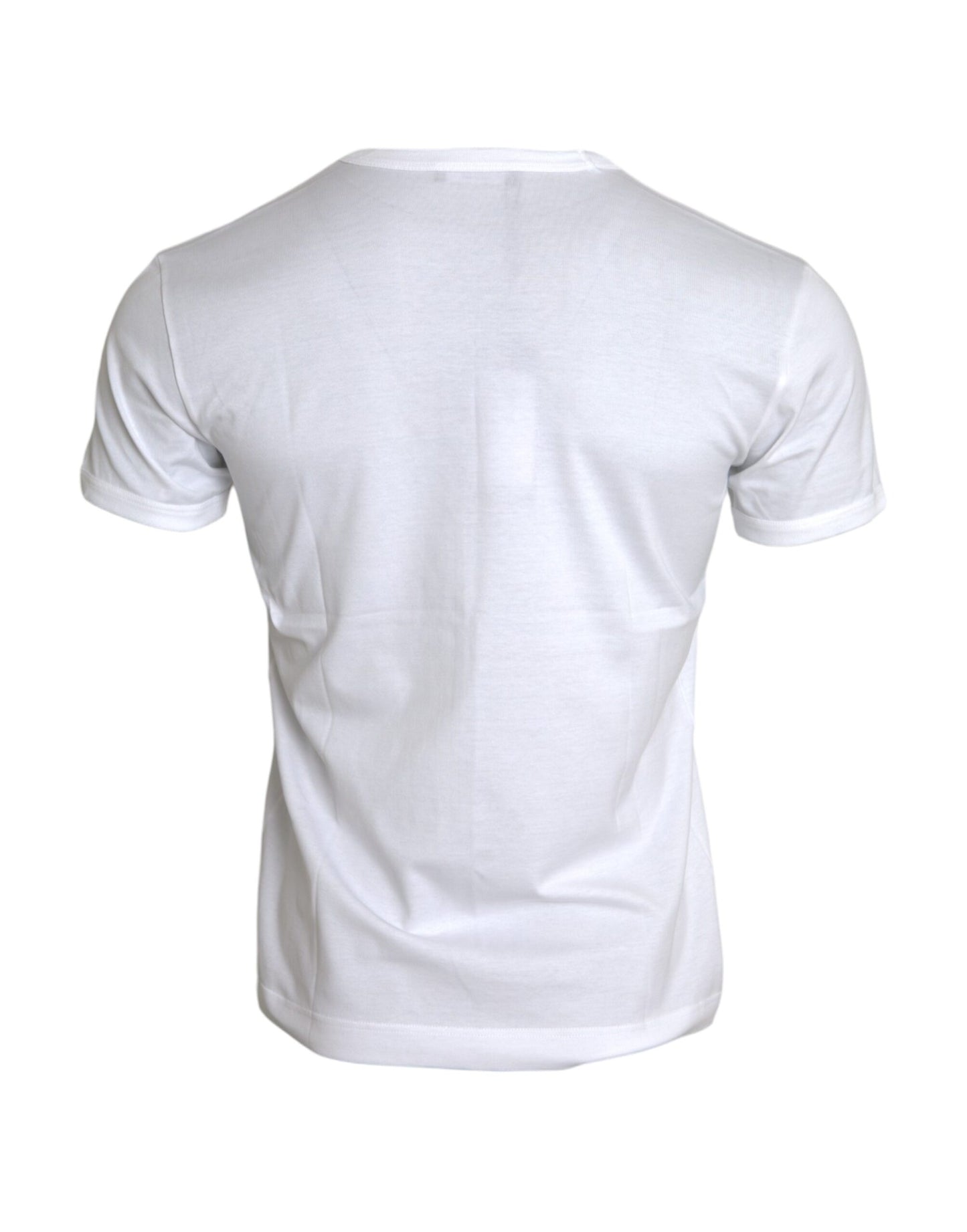 Dolce & Gabbana White Cotton Round Neck Short Sleeve T-shirt IT54 / XL