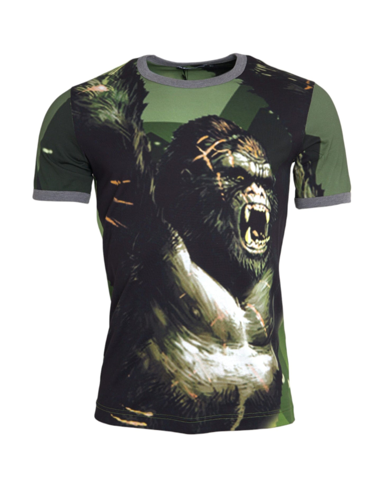 Dolce & Gabbana Green Gorilla Cotton Short Sleeves T-shirt IT46 / S