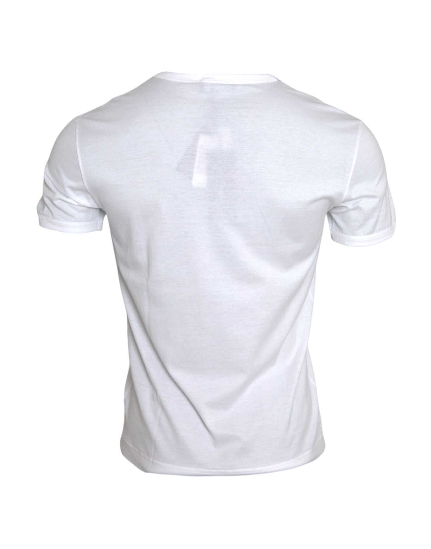 Dolce & Gabbana White Logo Embroidery Short Sleeve T-shirt IT44 / XS